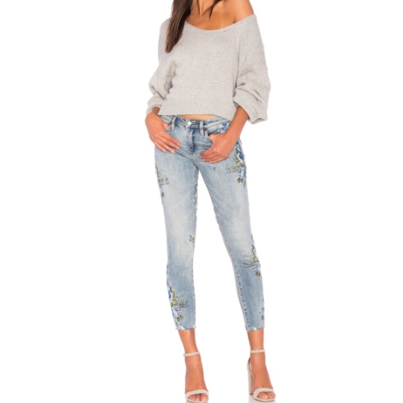 Blank NYC Embroidered Jeans Raw Hem Size 25 - Picture 12 of 14